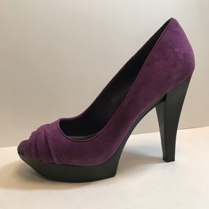 BCBG platform suede pumps (purple)